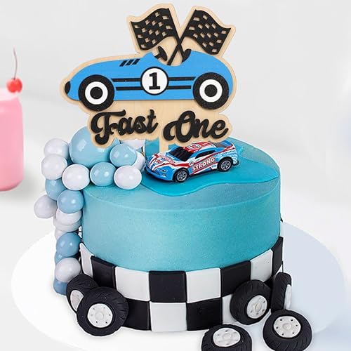 Wooden Fast One Cake Topper