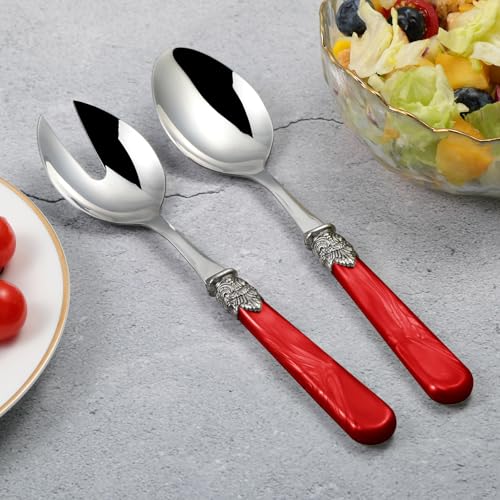 2 piece Salad Servers Stainless Steel Salad Serving Set Salad Fork and Spoon