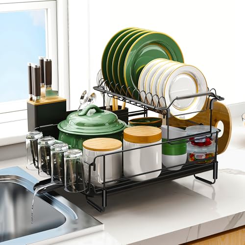 2 Tier Large Dish Drying Rack for Kitchen Counter