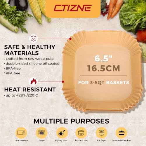 420PCS Air Fryer Liners Disposable for 6.5" Square Air Fryers (420 Count)