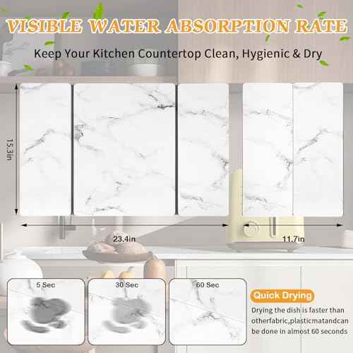 Stone Dish Drying Mat for Kitchen Counter