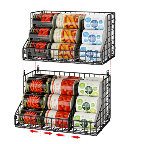 2 Pack Stackable Can Rack Organizer for Pantry Storage