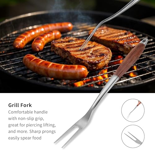 Heavy Duty Grilling Accessories Rose Wooden BBQ Grilling Tools Set (4 Count)