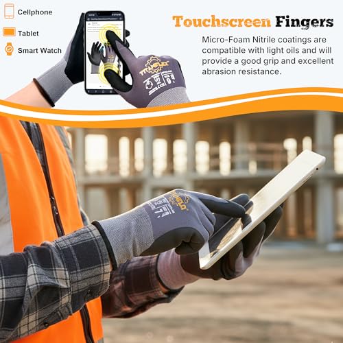 Work Gloves MicroFoam Nitrile Coated (12 Count)