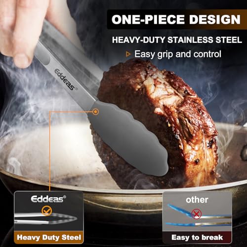 Kitchen Tongs Up To 600°F Silicone Tongs for Cooking 7 (3 Count)