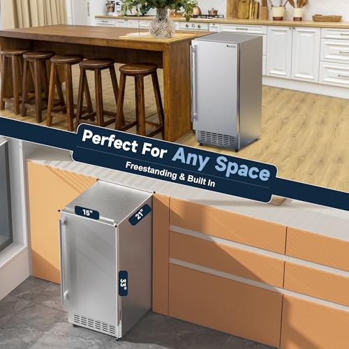15" W Commercial Under Counter Ice Maker Machine