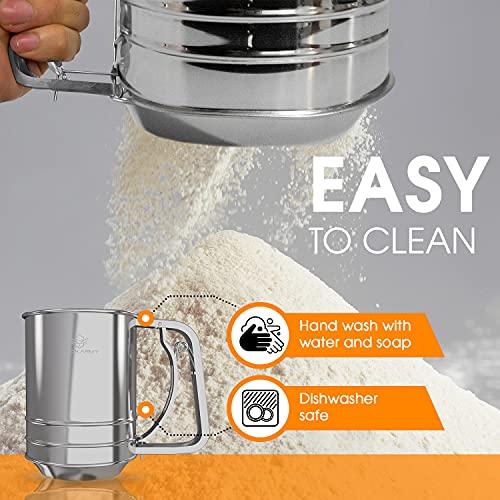 Flour Sifter 3 Cup Stainless Steel (3 Count)