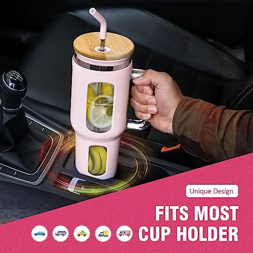 Glass Tumbler with Lid and Straw
