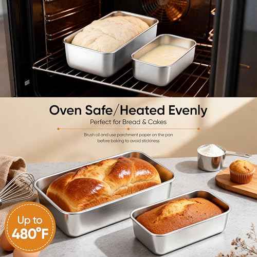 Loaf Pan Set 9x5Inch Bread Pans & 6.3x3.5Inch Mini Bread Baking Pan (8 Count)