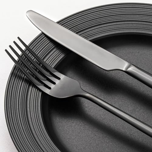 Black Silverware Set for 12 (60 Count)
