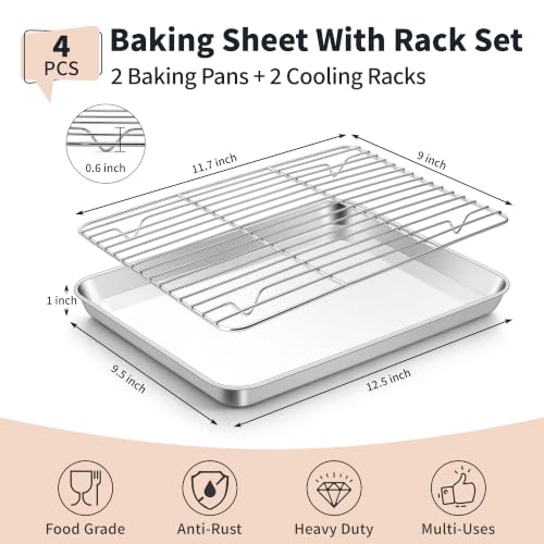 Stainless Steel Baking Sheet with Rack Set