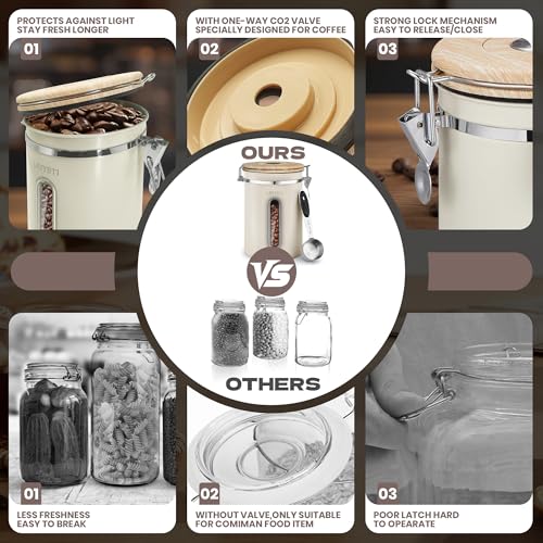 22OZ Coffee Canister Airtight Stainless Steel