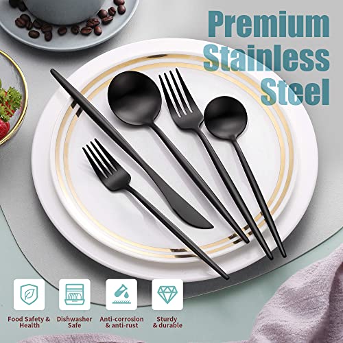Matte Black Silverware Set for 8 (40 Count)