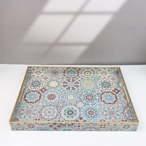 Decorative Serving Tray with Handles