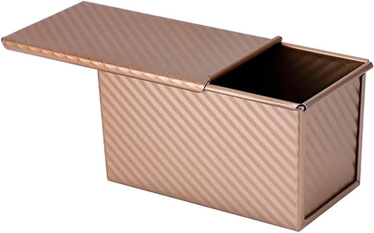 Small Pullman Loaf Pan with Lid, 0.5 lb Dough Capacity, Mini Bakeware Carbon Steel Toast Mold for Baking Bread - Culinary Roots