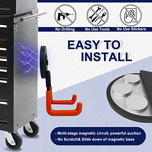 4 Pack Heavy Duty Magnetic Hooks 2.6'' Base Garage Storage Utility