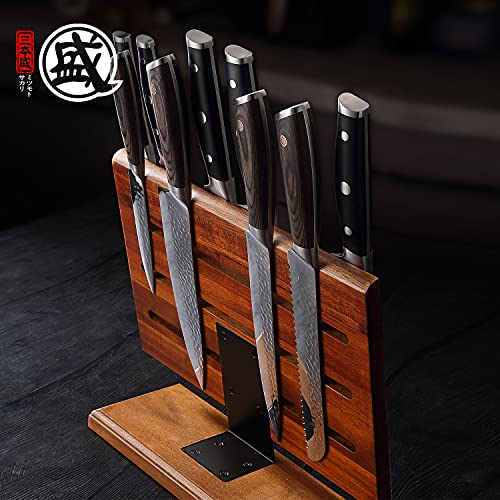 12.5 Inch Acacia Wood Countertop Magnetic Knife Holder
