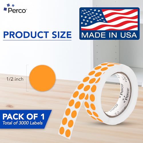 Neon Orange Round Circle Dot Sticker 1 (3000 Count)