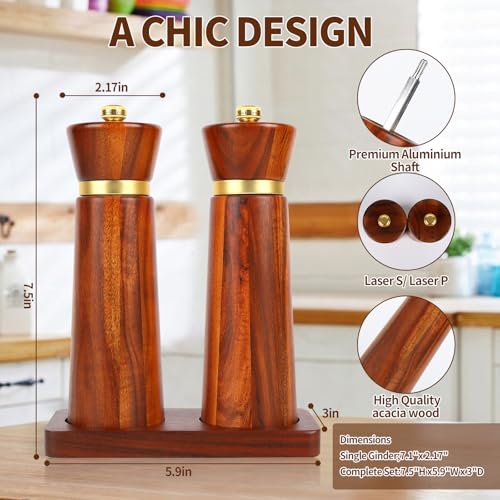 Wooden Salt and Pepper Grinder Set
