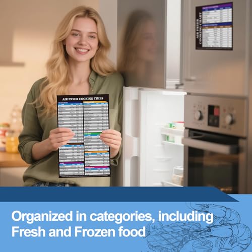 Air Fryer Magnetic Cheat Sheet Cooking Times Chart