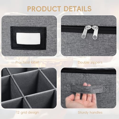 Wine Glass Storage Box with Dividers