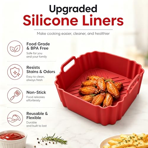 Square Silicone Air Fryer Liners
