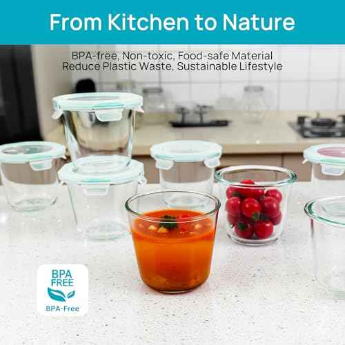 10Pack 22oz and 5pack Glass Storage Containers with Snap Airtight Lids (8 Count)