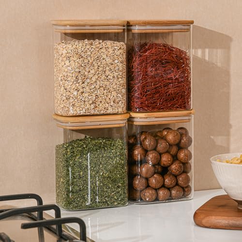 37oz 1.2Qt Rectangle Glass Storage Containers with Lids 6 (6 Count)