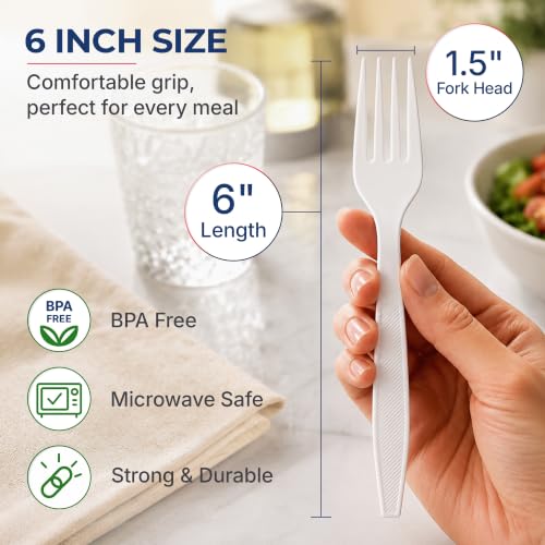 Extra Heavy Duty Plastic Forks (400 Count)