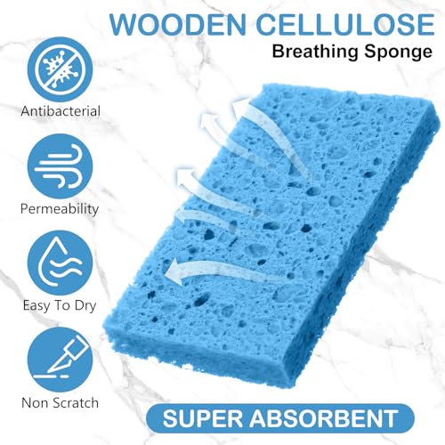 48 Pieces Compressed Wood Pulp Dish Sponges for Kitchen (48 Count)