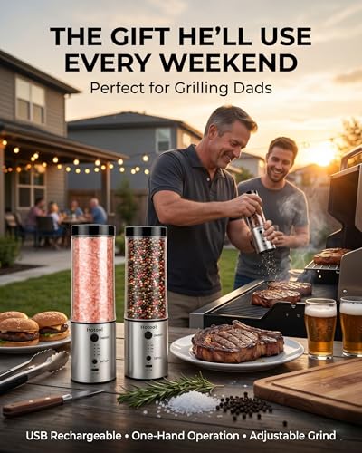 8oz Rechargeable Electric Salt and Pepper Grinder Set (2 Count)