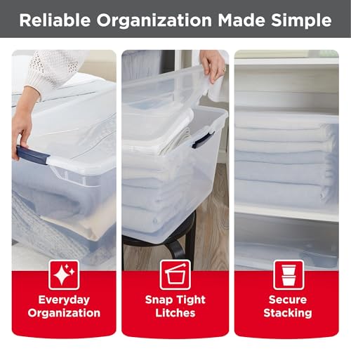 Cleverstore 95 Qt Clear Storage Bins with Lids (4 Count)