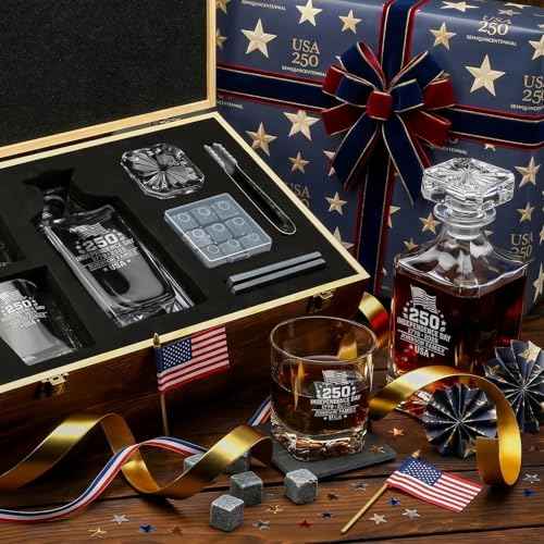 Personalized 250th Anniversary Classic Whiskey Decanter Set