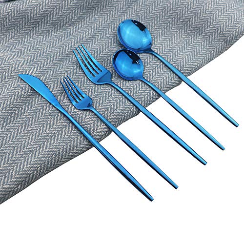 Shiny Blue Silverware Set (6 Count)