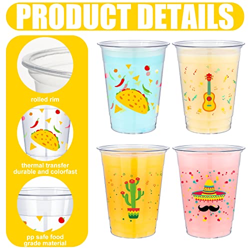 200 Pcs 12oz Fiesta Cup Mexican Disposable Plastic Margarita Glasses (200 Count)