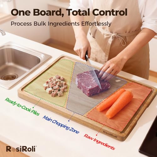 Large Acacia Wood Cutting Board for Kitchen