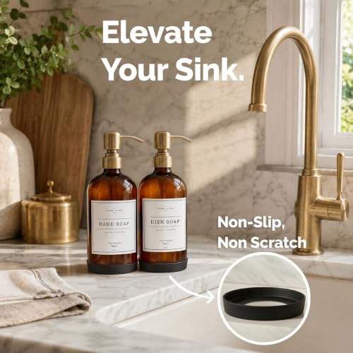 Amber Glass Soap Dispenser (2 Count)