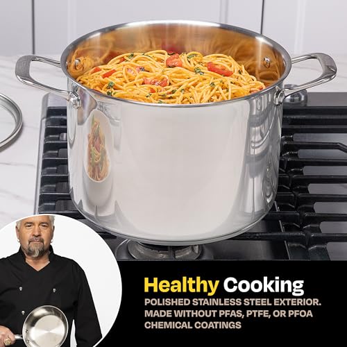 8 Quart Stainless Steel Stock Pot with Glass Lid