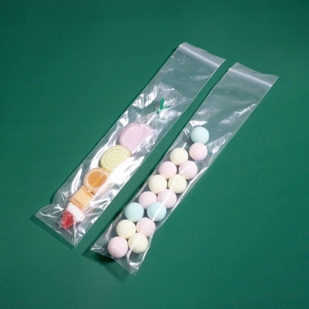 iMailer - 500 Pcs - 2" x 10" Incense Bags-Resealable Zip Bags for Snack, Necklaces, Jewelry, Packaging & Shipping