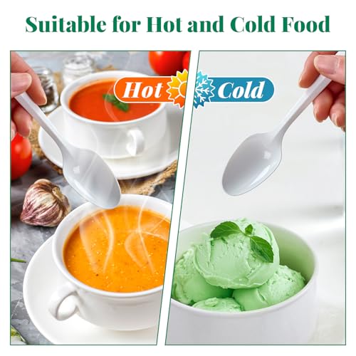 2000 Pack White Plastic Spoons Bulk