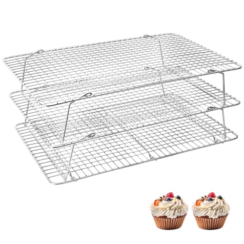 3 PCS Silver Stackable Cooling Rack (125 Count)