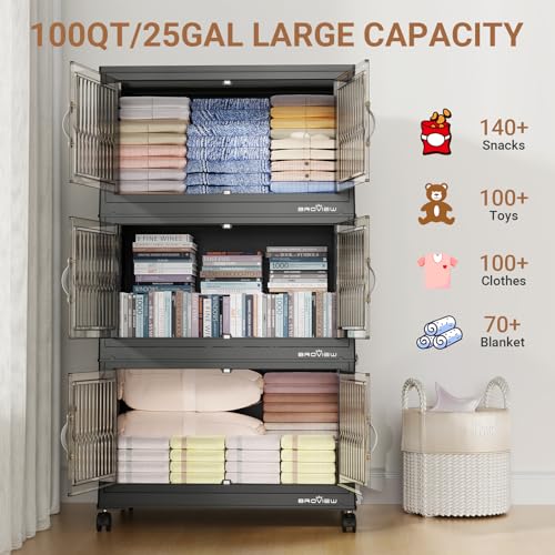 500Qt Stackable Storage Bins with Lid (5 Count)