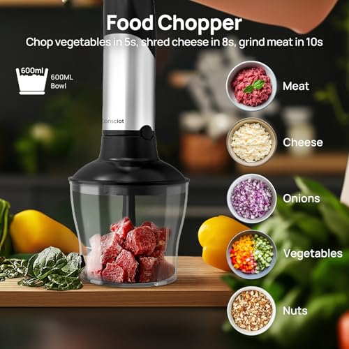 7-in-1 Immersion Blender Handheld Max 1100W, Trigger Speed Control