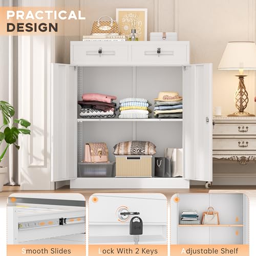 Metal Garage Storage Cabinet with Doors and Shelves
