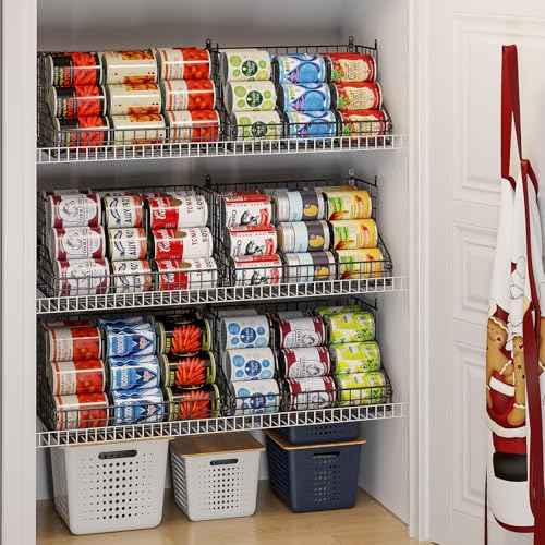 4 Pack Stackable Can Rack Organizer for Pantry Storage (4 Count)