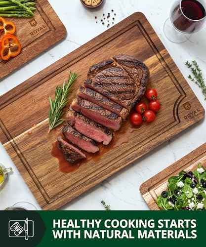 Wooden Cutting Boards for Kitchen Meal Prep & Serving (3 Count)