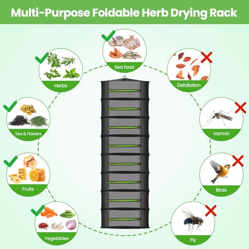 8‑Layer Herb Drying Rack Hanging