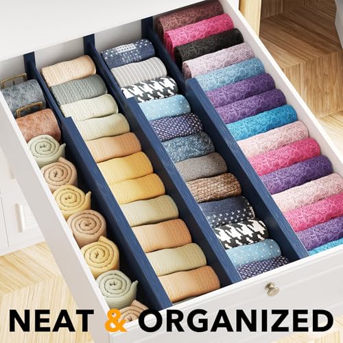 Bamboo Dresser Drawer Dividers 6 Pack (6 Count)