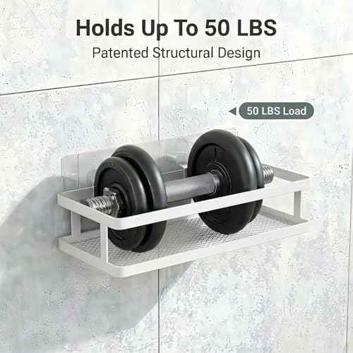 2 Pack Minimalist Shower Caddy Wall Mount (2 Count)