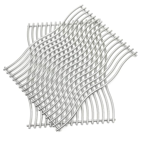 17-3/4" Stainless Steel 2 Waved Cooking Grids Grates Replacement Parts for Napoleon Prestige 500, Pro 500, LEX 485 Gas Grill S83011